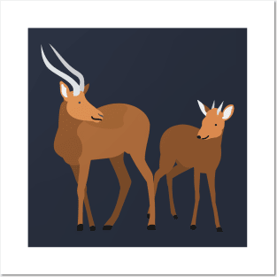 Antelope Mom and Baby Posters and Art